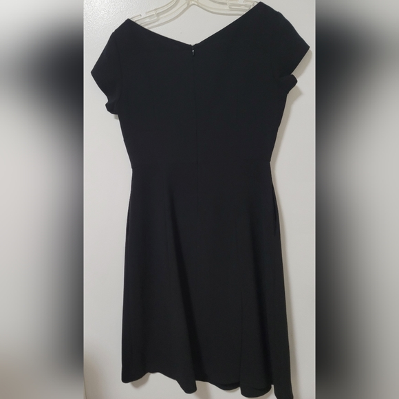 Adolfo Dominguez Womens Black Crepe Classic LBD A-line Dress Classic Slits US 8 - Picture 8 of 15